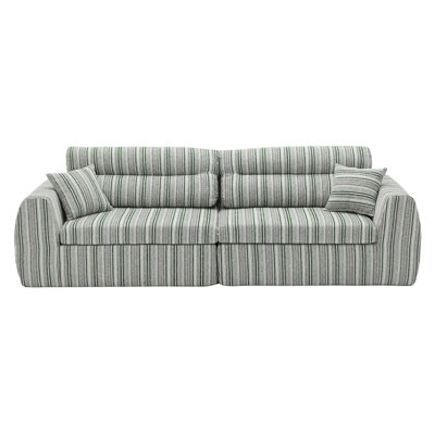 Woven Chenille Compression Sofa with No-Assembly Convenience
