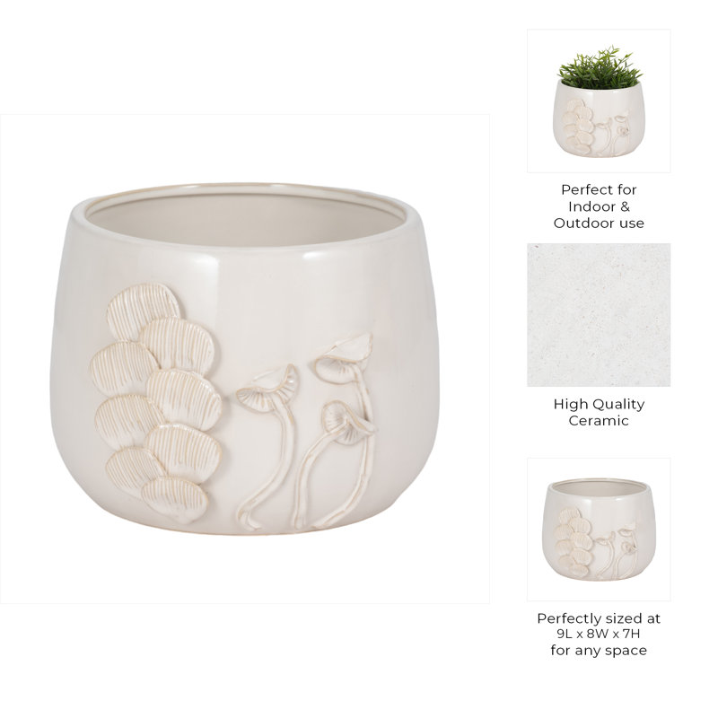 Handmade Stone Planter, 9" H x 8" W x 7" D