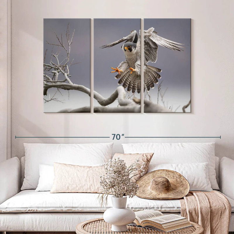 Brampt Peregrine Falcon, 32" H x 50" W