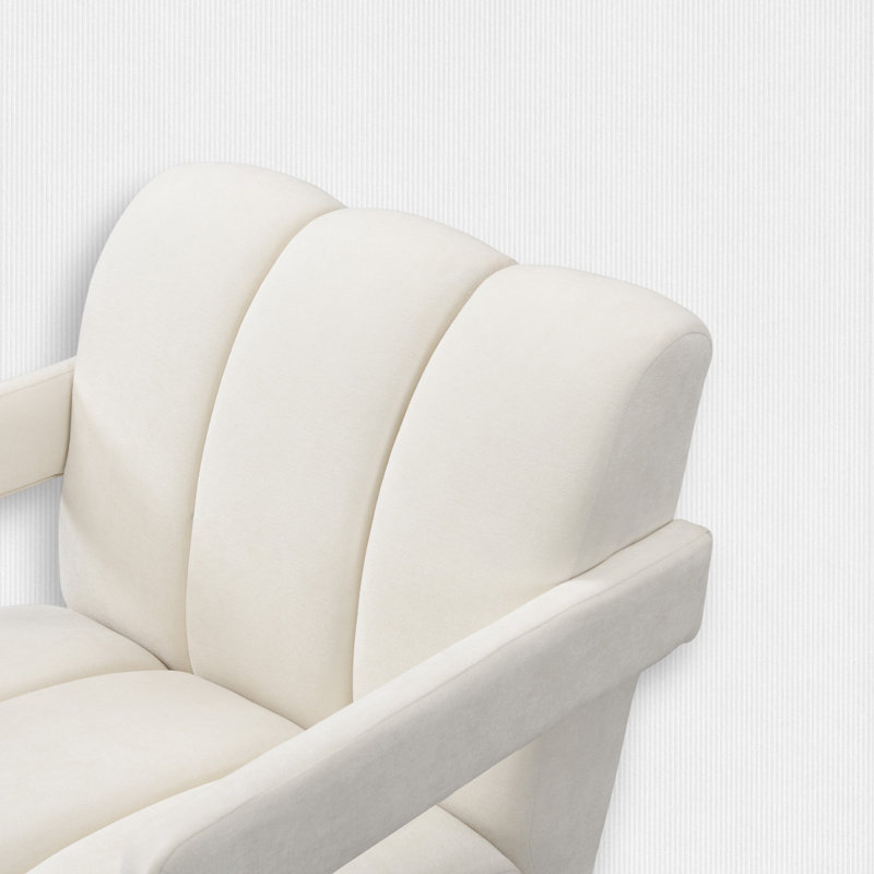 Chaise d'appoint rembourrée de 26,3 po de largeur (ensemble de 2), Blanc