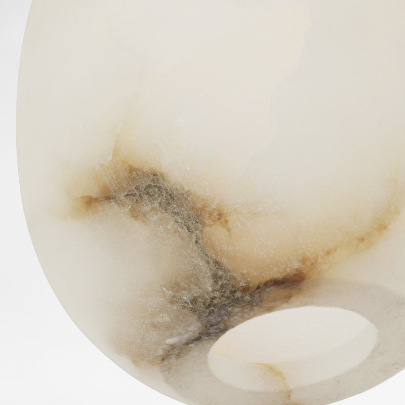 Sean Lavin Alina 1-light LED Pendant in Polished Nickel with Alabaster shade, 13.3" H x 4.8" W, Polished Nickel, Yes
