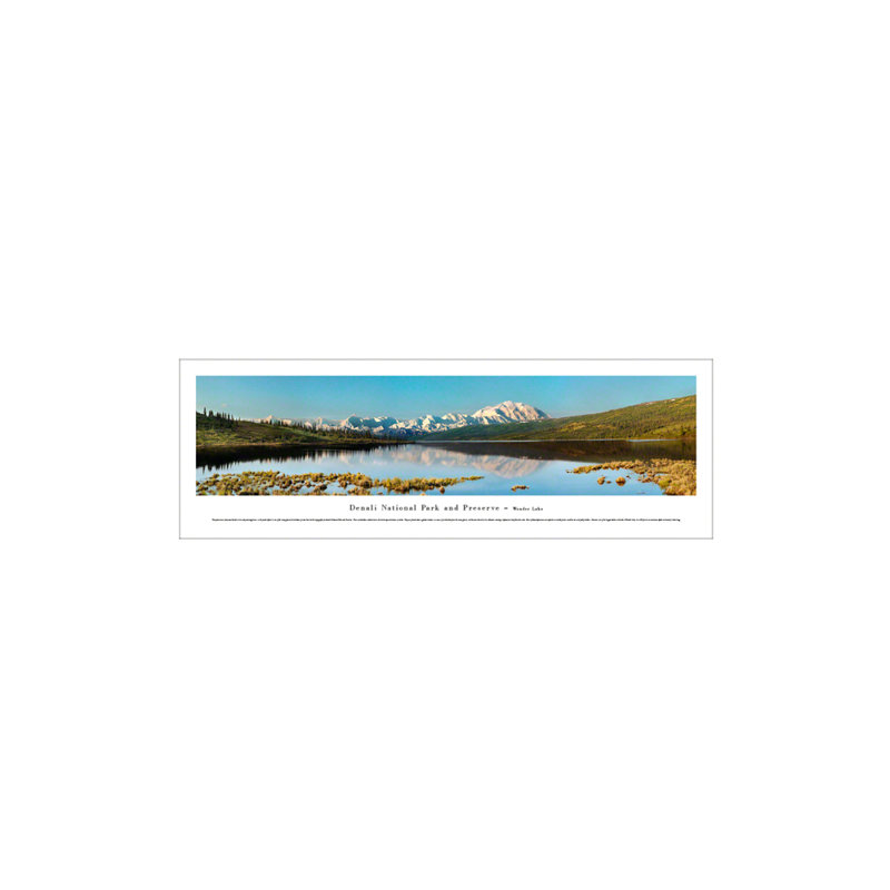 Affiche panoramique de Denali National Park, Wonder Lake, Unframed, H 13,5 po x l 40 po