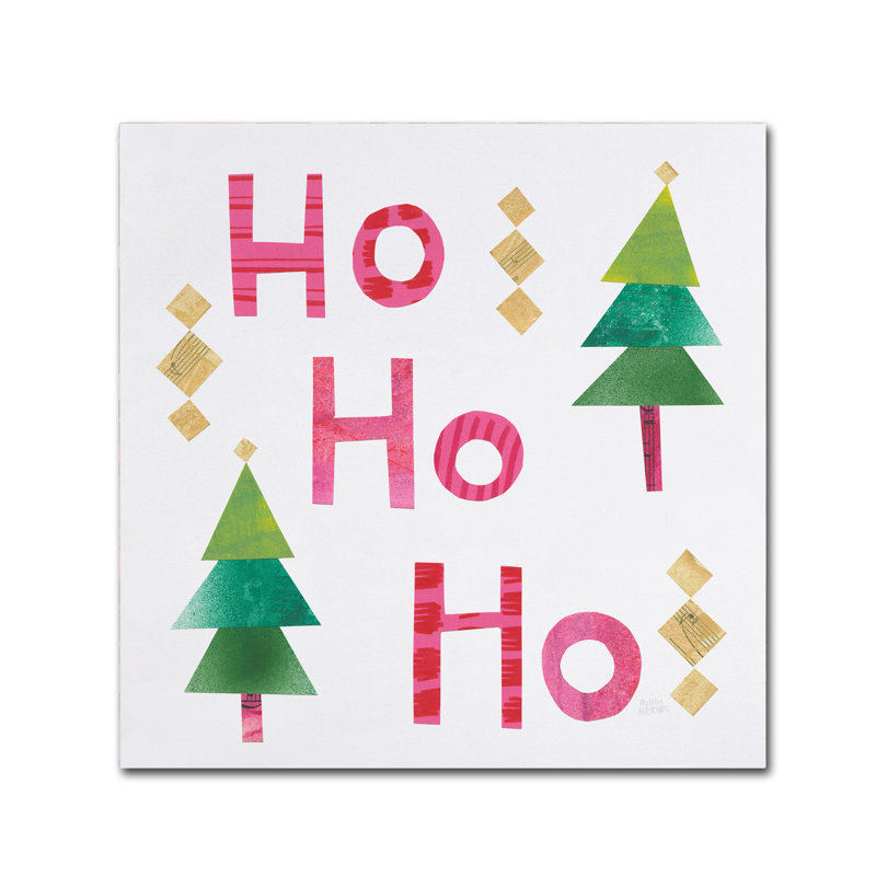 « christmas collage i », art textuel sur toile tendue, H 18 po x l 18 po