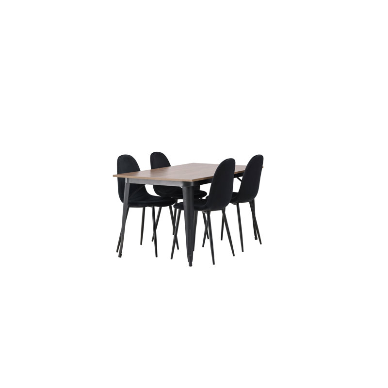 Tovar 4 - Person Dining Set, Black, Black