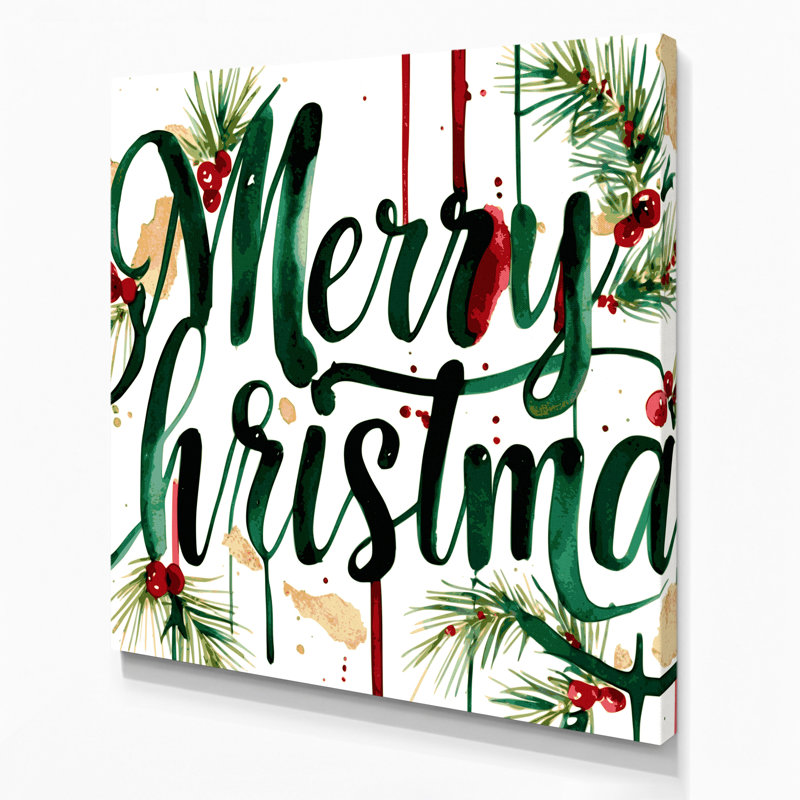 Art mural de Noël sur toile typographique de Noël, H 8 po x l 8 po