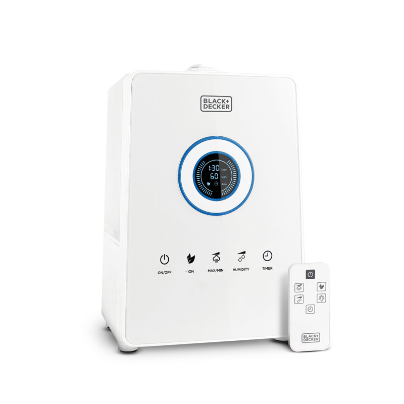 White Ultrasonic Humidifier with Remote and Digital Touch Panel