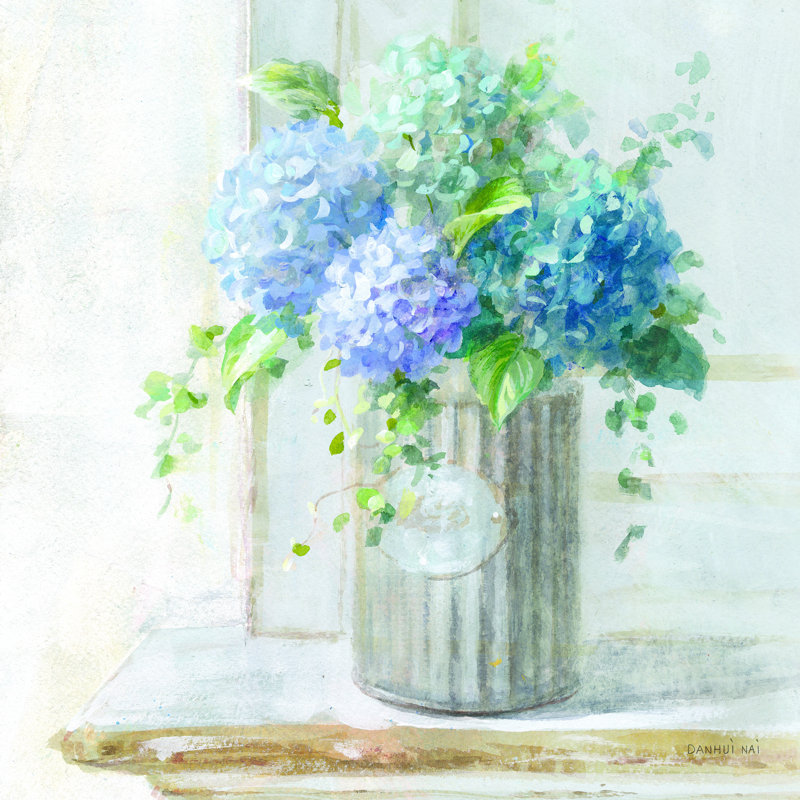 Hortensias matinaux I, H 20 po x l 20 po