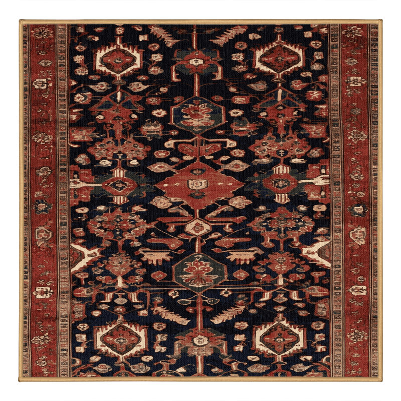 Tapis brun lavable à la machine, Carré 6 pi