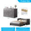 Grand lit escamotable Murphy avec grand tiroir de rangement et chargement USB, gris-640051898