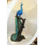 Statue paon sur arbre en bronze - Taille: L 31 po x l 30 po x H 64 po.