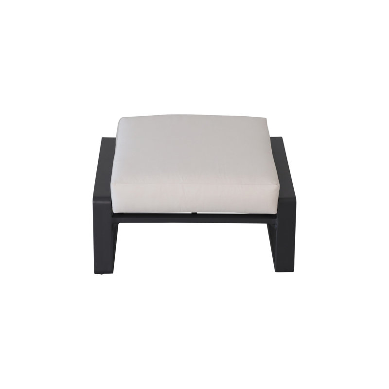 2 repose-pieds avec coussins beiges - Structure en aluminium à utilisation polyvalente et brun doux