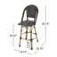 Ensemble de 2 tabourets de bar 29,5 po d'extérieur en rotin et aluminium PE, finition bambou-421147044