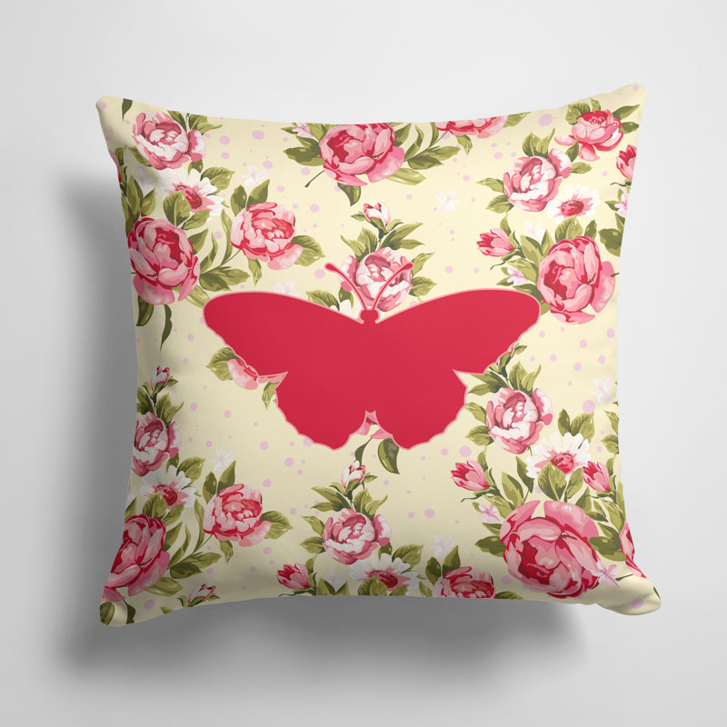 Coussin Butterfly Shabby Elegance, Jaune clair