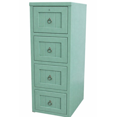 Raina 17.25'' Wide 4 -Drawer Solid Wood File Cabinet