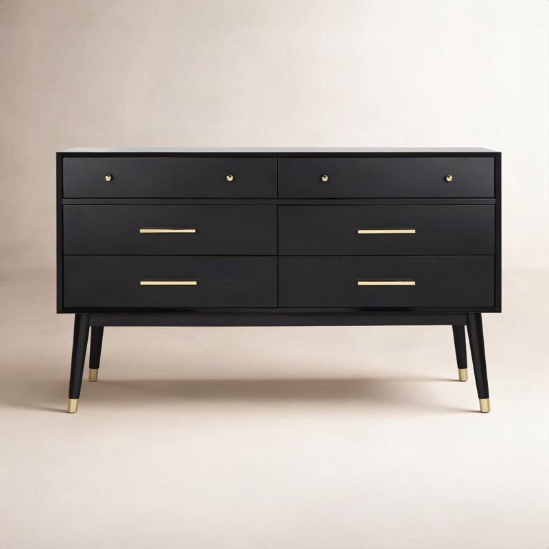 6 drawer double dresser black Samuel 15.8D x 47.3W x Size Small Bellamy Striped Sweetheart A-Line Size:36x32