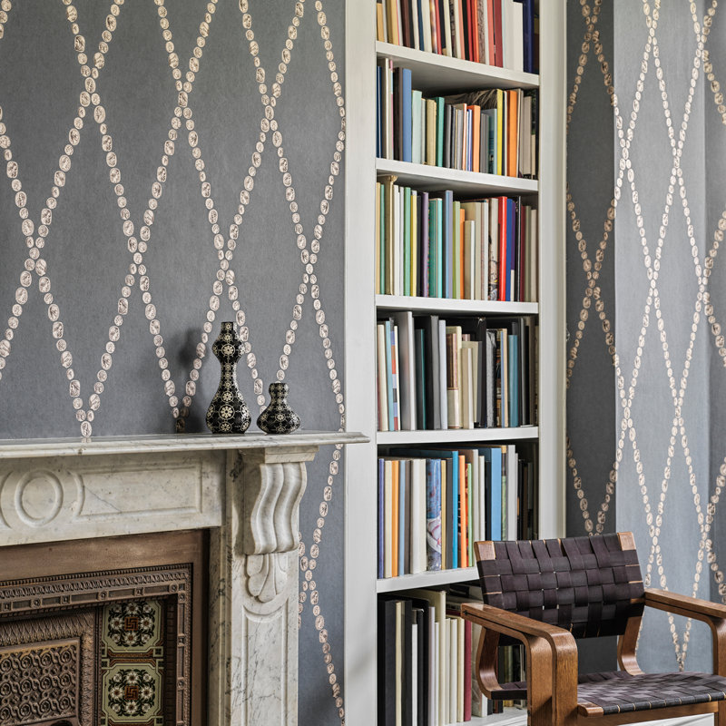 Fornasetti Senza Tempo II Wallpaper Roll, Soft Gold/Stone