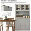 Armoire de cuisine pratique avec support pour micro-ondes, huche de cuisine avec tiroirs et tablettes réglables-1541650412