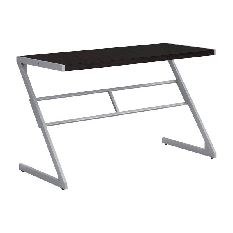 Bureau d'ordinateur, bureau personnel, ordinateur portable, L 48 po, stratifié de travail, métal, contemporain, moderne, Noir