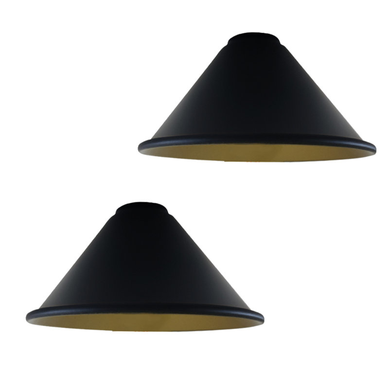 Lyndsie 10cm H Metal Lamp Shade ( Uno ), Black Inner Gold