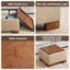 Repose-pieds de rangement carré 23,2 po avec plateau en bois-383384377-374651435