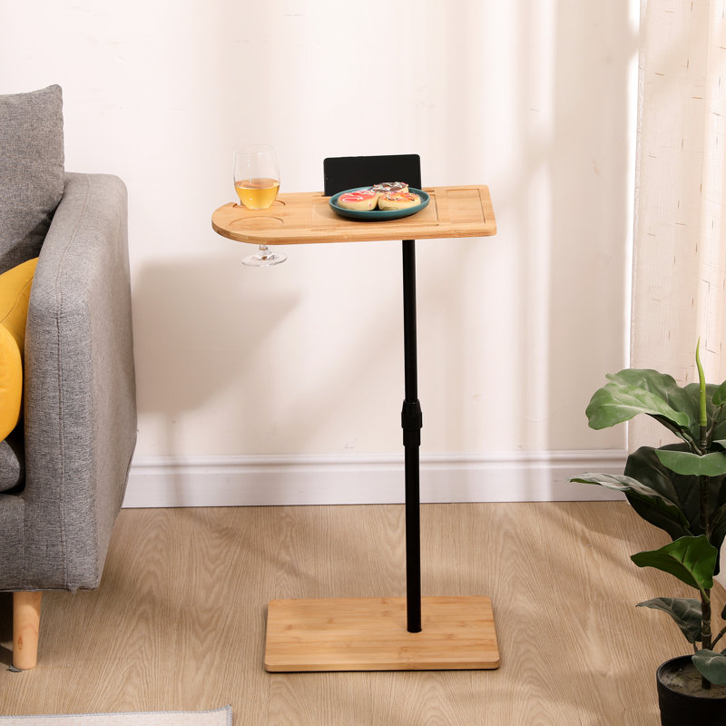 Table d'appoint à hauteur ajustable - Idéale pour le salon, ovale ou rectangulaire. Bureau gain d'espace pour les espaces intérieurs. Assemblage simple requis.