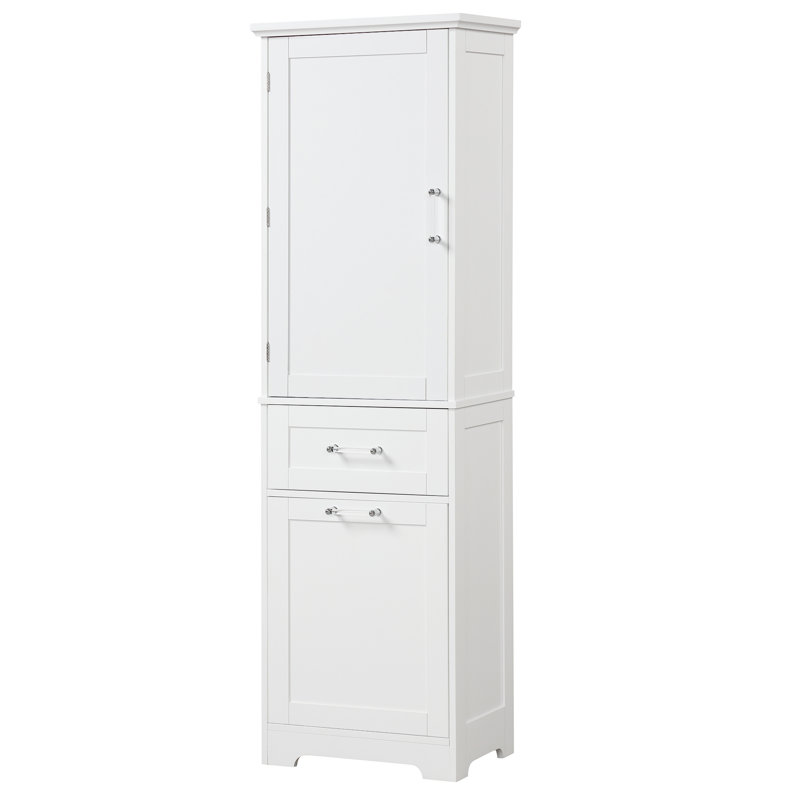Armoire de rangement pour salle de bain, armoire de rangement autoportante, Blanc