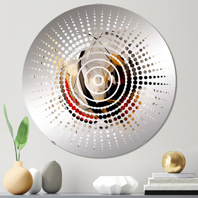 Conversations With Destiny Dynamic Waves - Sun Circles Wall Mirror, 23.6" x 23.6"