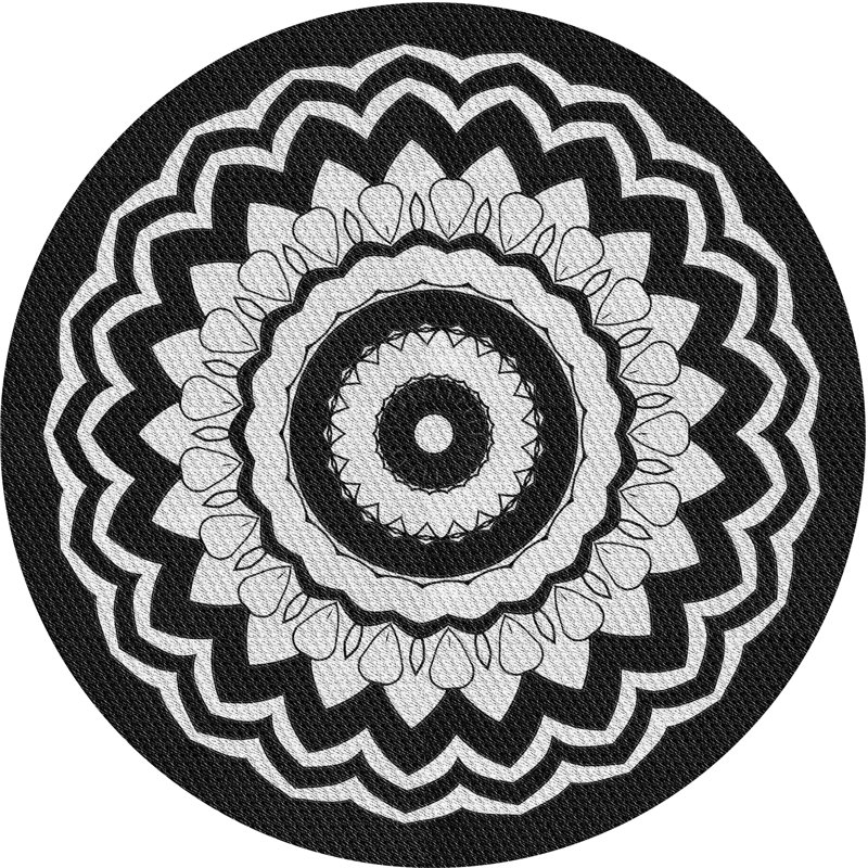 Geometric Indoor Rug, Round 5'