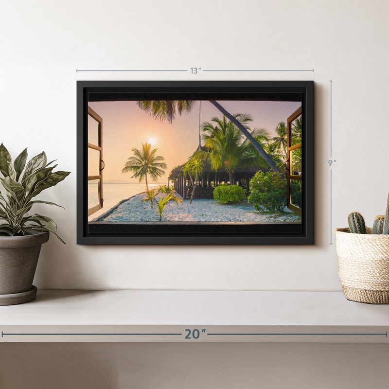 Plage «Window To Serene Beach Wall Art», H 9 po x l 13 po