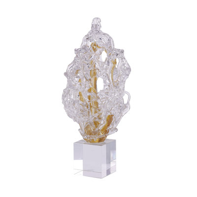 Frozen Flame Sculpture On Crystal Base, Small