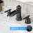 Bathroom Faucets For Sink 3 Hole ORB 8 Inch Widespread Bathroom Sink Faucet With Pop Up Drain Double Lever Handle Faucet Bathroom Vanity Faucet Basin Mixer Tap Faucet With Hose-125230818