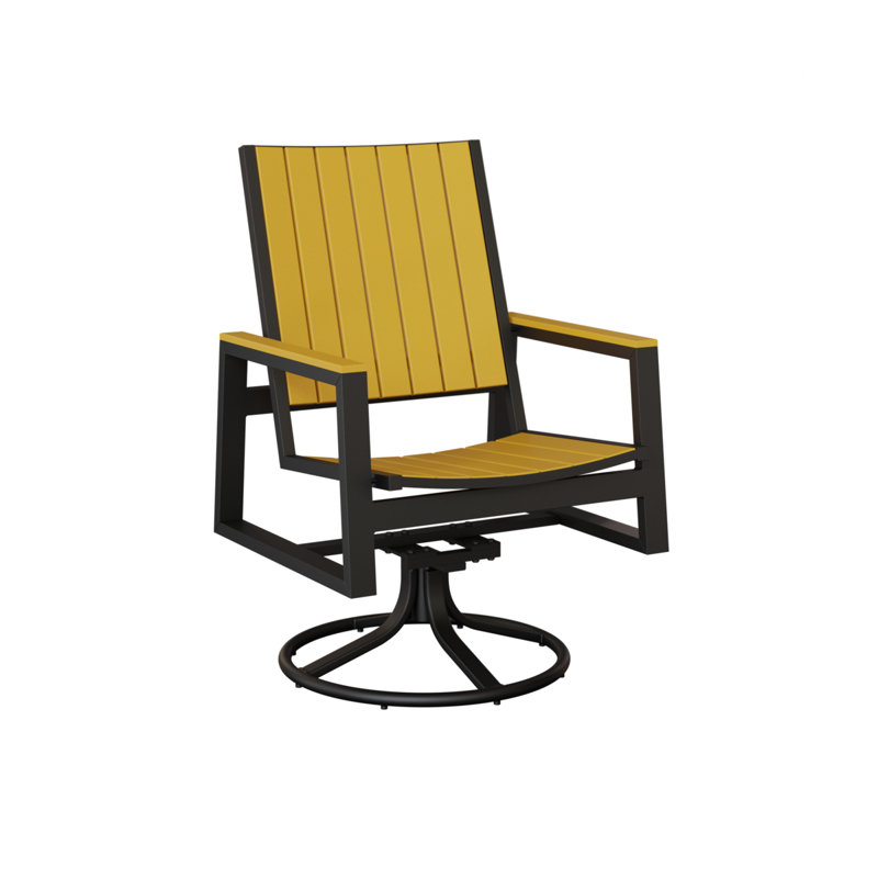 Chaise berçante berçante pivotante Berlin Gardens Vida, Jaune / noir mat