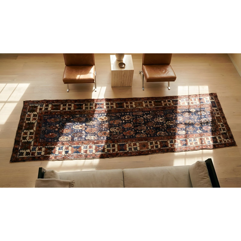 Tapis de couloir bleu Kazak
