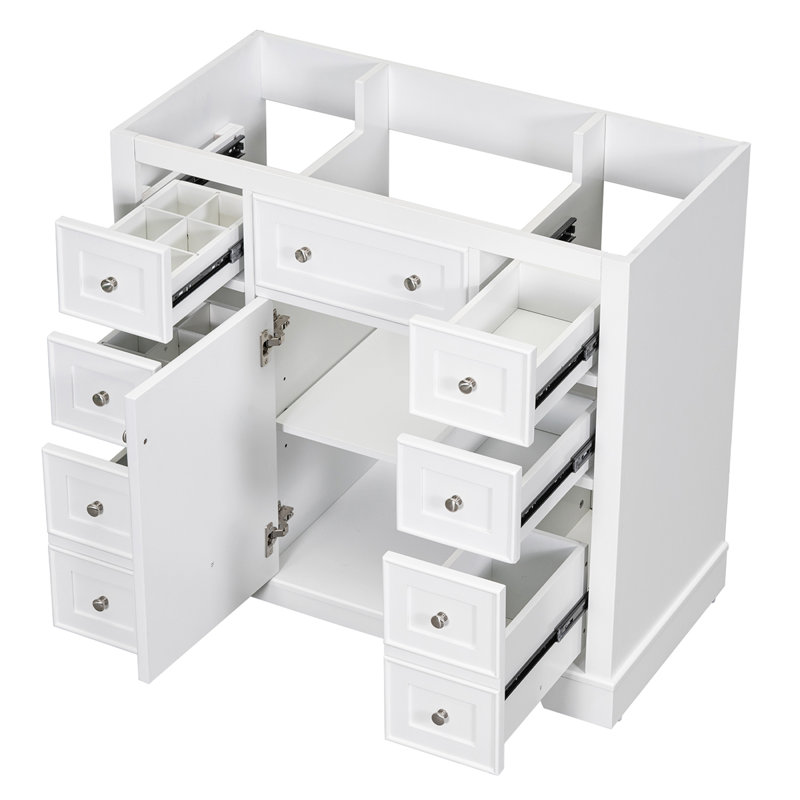 Base de meuble-lavabo simple 35,6 po seulement, Blanc
