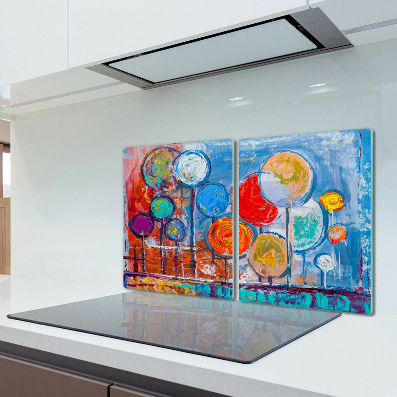 Delmon Tempered Glass Balloons Chopping Board, 52cm x 30cm