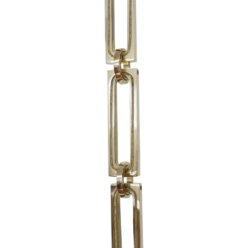 Decorative Large Rectangle Chandelier Chain or Chain Break 3 feet, Polished Brass