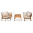 Weslyn 5-Person Solid Wood Patio Conversation Set-1841487848