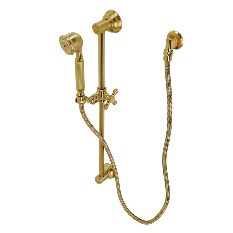 Kingston Brass Made to Match Shower System with Slide/Grab Bar and Hand Shower, Brushed Brass