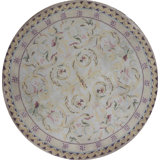 Hand-Knotted High-Quality Pink and Yellow Round Area Rug