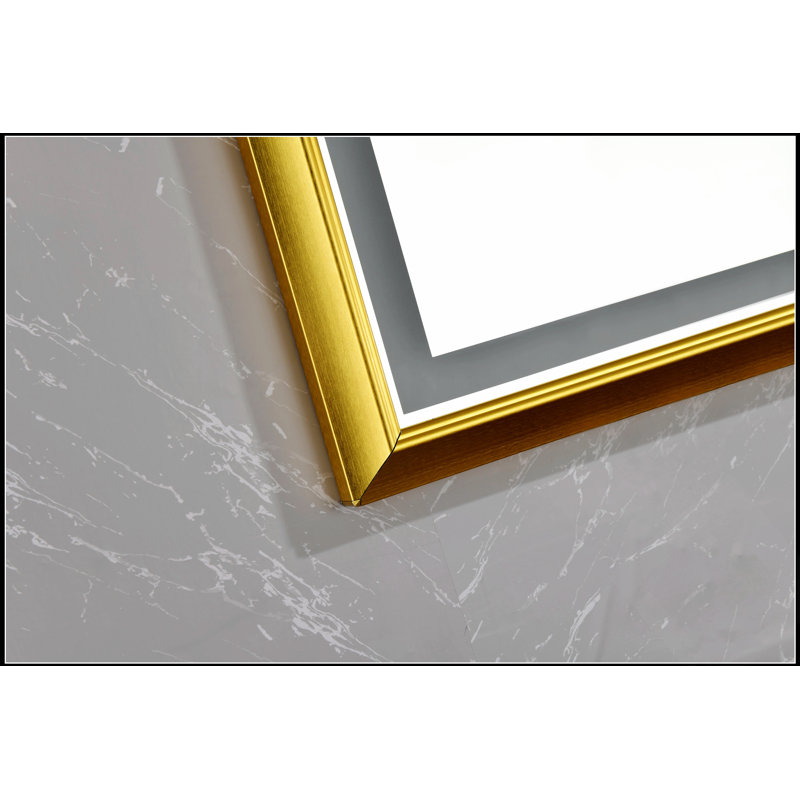 Miroir rectangulaire surdimensionné avec éclairage antibuée et à intensité variable pour salle de bain, salle de sport et studio de danse