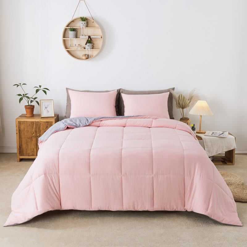 Box Stitch Comforter, King Comforter + 2 King Pillow Shams