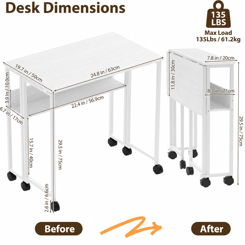 MDF Standing Desk, White