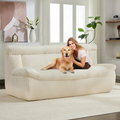 Fauteuil de style Mid-Century et canapé-causeuse Boneless 36 po sans assemblage requis