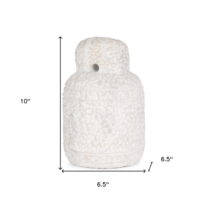 10" White Marble Door Stop