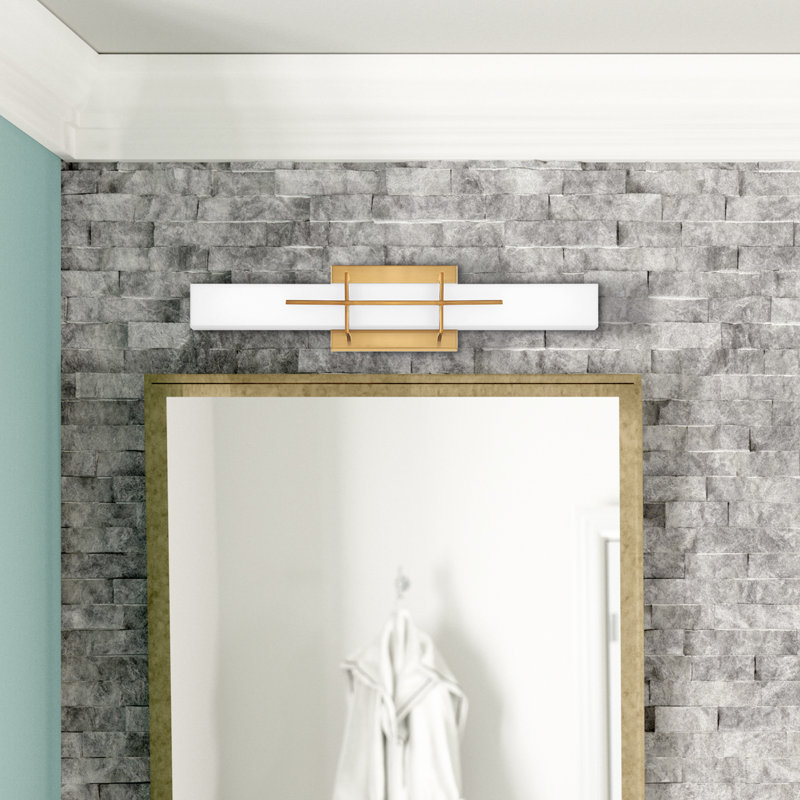 Dimmable LED Bath Bar, Aged Brass
