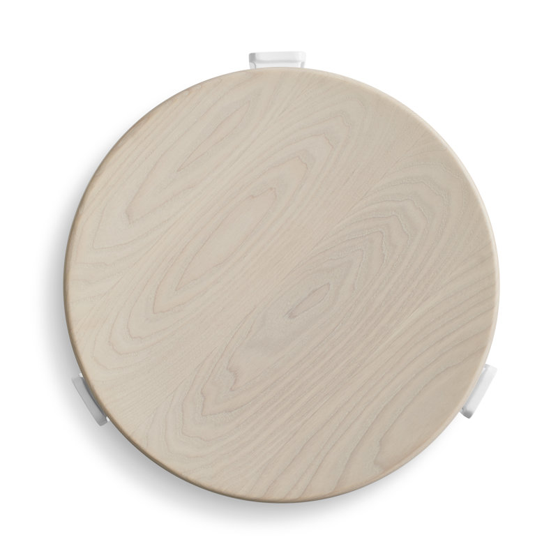Unit Accent Stool, Whitewashed Ash/White