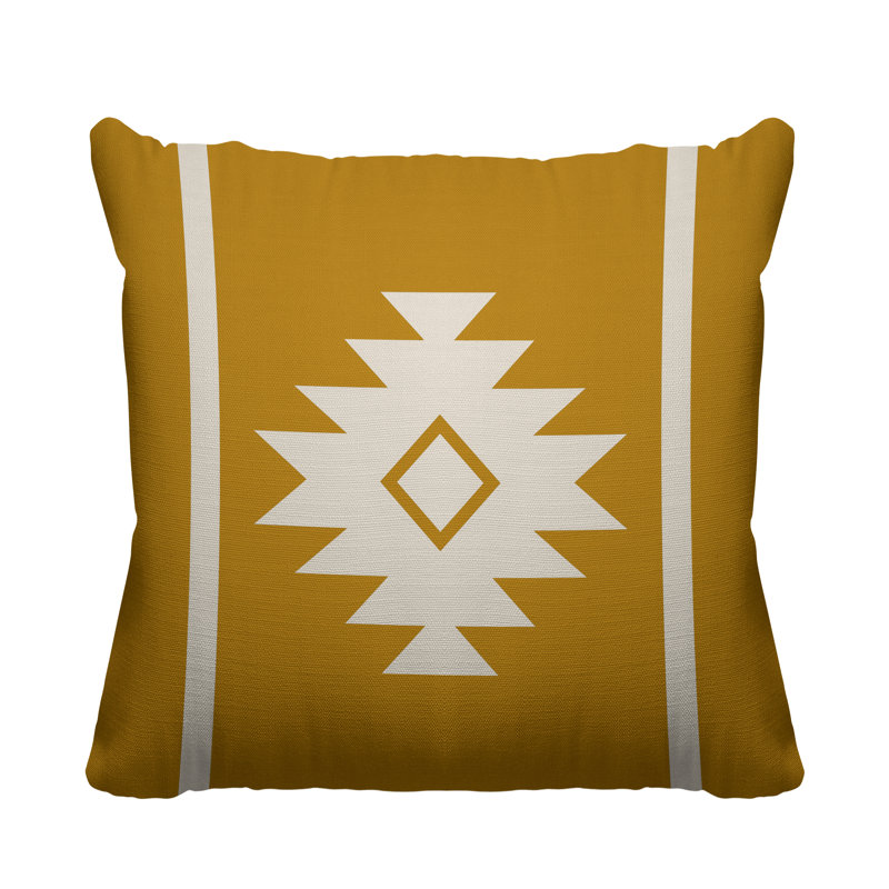 Coussin décoratif intérieur / extérieur Wapi Southwestern, L 19 po x H 19 po, Jaune