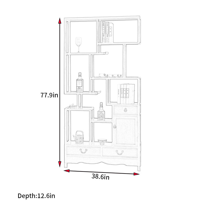 New Chinese Minimalist Style Bookcase