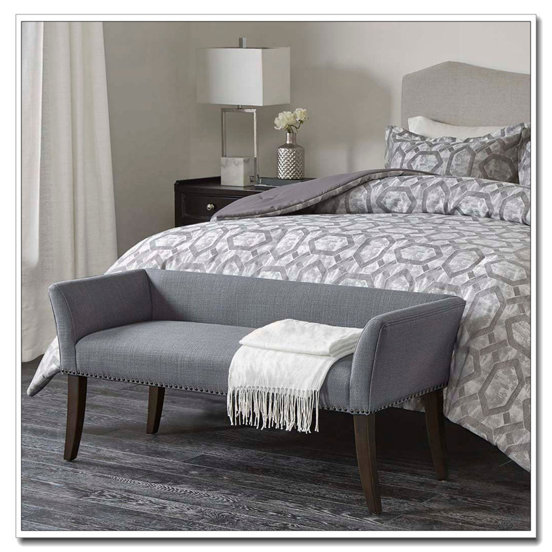 Banc d'appoint rembourré, Bleu ardoise