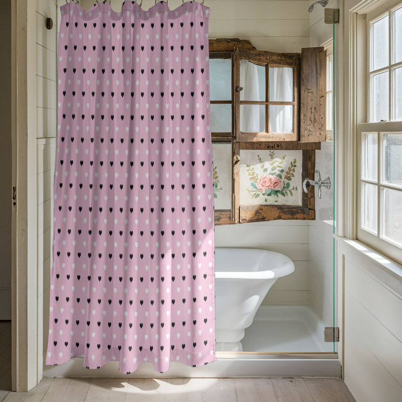 Rose clair - Rideau de douche Premium, H 74 po x l 71 po